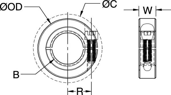 Shaft Collar, Threaded, 1Pc, 5/8-11 In, SS