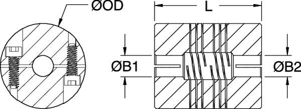 Coupling, 4 Beam Clamp, Bore 3/16 x 1/8 In