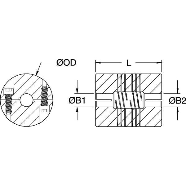 Coupling, 4 Beam Clamp, Bore 5 x 5 mm