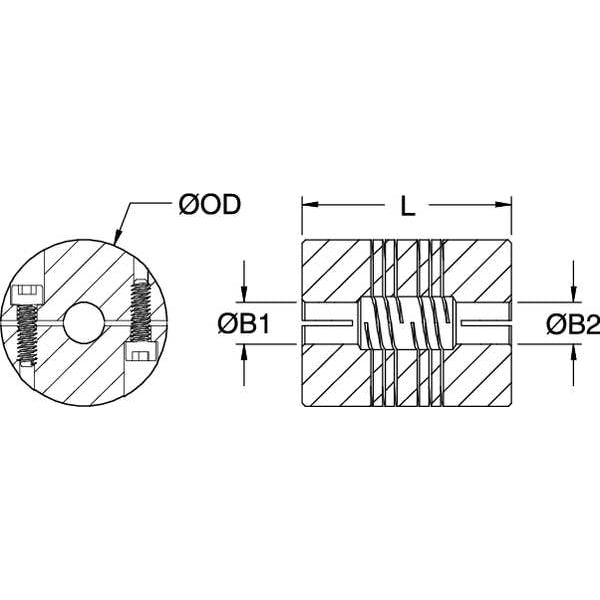 Coupling, 4 Beam Clamp, Bore 1/4 x 1/4 In