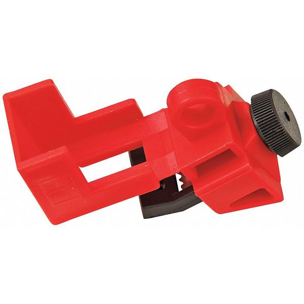 Clamp-On Breaker Lockout, Single Pole, Red, 120/277V AC, Pack 6