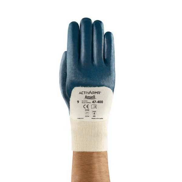 Nitrile Coated Gloves, 3/4 Dip Coverage, Blue, L, PR