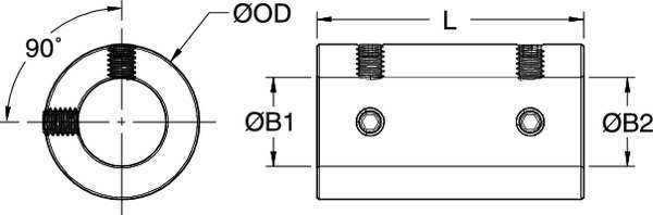 Coupling, Set Screw Type, Bore 5/16 In