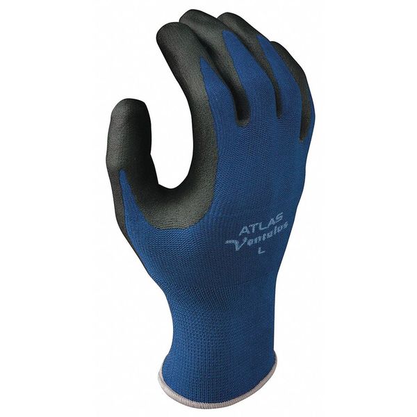 Foam Nitrile Coated Gloves, Palm Coverage, Black/Blue, XL, PR