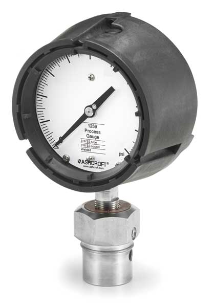 Pressure Gauge, 0 to 300 psi, 1/2 in FNPT, Plastic, Black