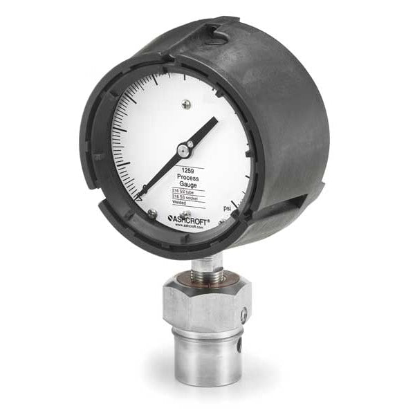 Pressure Gauge, 0 to 200 psi, 1/2 in FNPT, Plastic, Black
