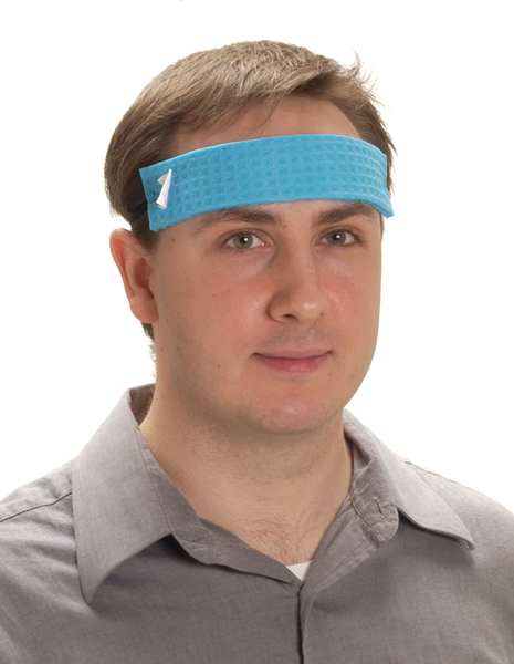 Sweatband, Blue, Cooling Head Band, Cellulose, Evaporative-Cooling, Universal Size, 100 Per Pack