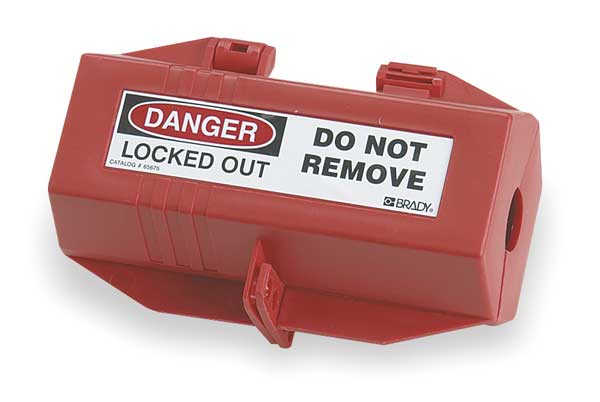 Plug Lockout, Red, 9/16In Shackle Dia., Length: 7 in
