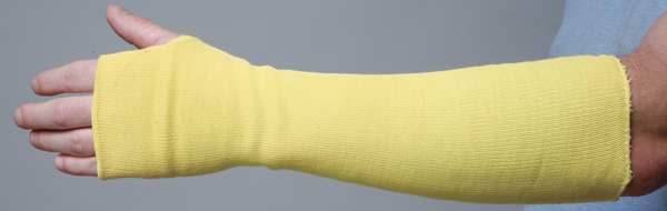Cut-Resistant Sleeve, Cut Level A3, Kevlar, Sleeve with Thumbhole, 18 in L, Yellow, Large