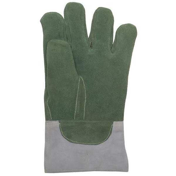 Heat Resistant Gloves, Teal, L, Leather, PR