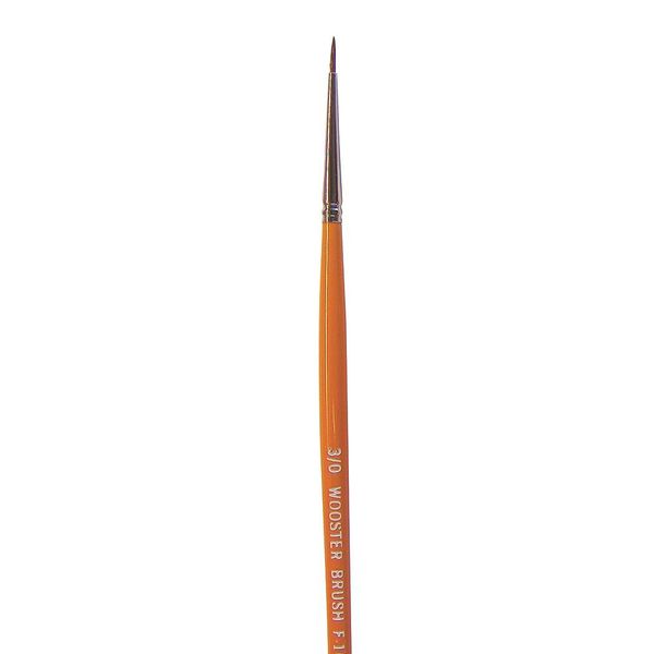 #3/0 Artist Paint Brush, Red Sable Bristle, Wood Handle, 1