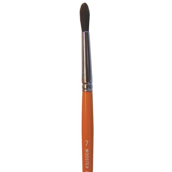#7 Artist Paint Brush, Camel Hair Bristle, Wood Handle, 1