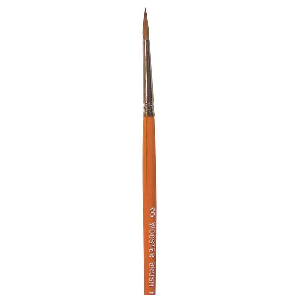 #3 Artist Paint Brush, Red Sable Bristle, Wood Handle, 1