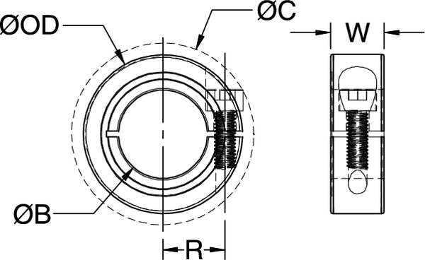 Shaft Collar, Clamp, 1Pc, 2-3/8 In, Alum