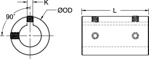 Coupling, Set Screw Type, Bore 1 In