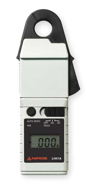 Clamp Meter, LCD, 40 A, 0.8 in (20 mm) Jaw Capacity, Cat III 300V Safety Rating