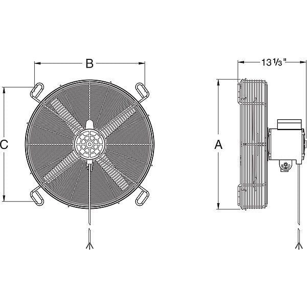 Transformer Fan, 230/460V, 24 in., 7000 cfm