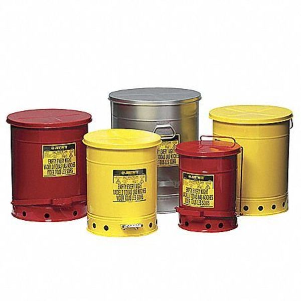 Oily Waste Can, 6 Gal., Steel, Red