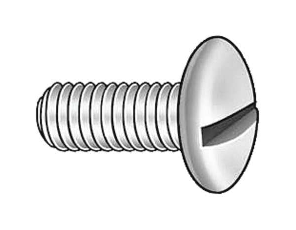 #4-40 x 1-1/4 in Slotted Round Machine Screw, Plain 18-8 Stainless Steel, 100 PK