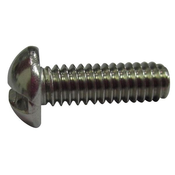 #8-32 x 3/8 in Slotted Round Machine Screw, Plain 18-8 Stainless Steel, 100 PK