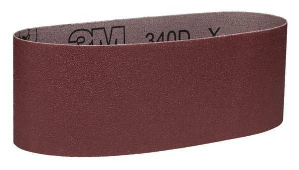 Sanding Belt, Coated, 3 in W, 24 in L, 120 Grit, Fine, Aluminum Oxide, 340D, Brown