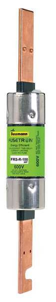 Fuse, Time Delay, 100A, FRS-R Series, 600V AC, 300V DC, 7 7/8 in L x 1 1/8 in dia