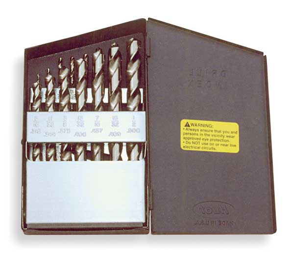 15PC 3/8 Reduced Shank General Purpose Jobber Drill Set Cle-Line 1900 Steam Oxide HSS 1/16-1/2x1/32