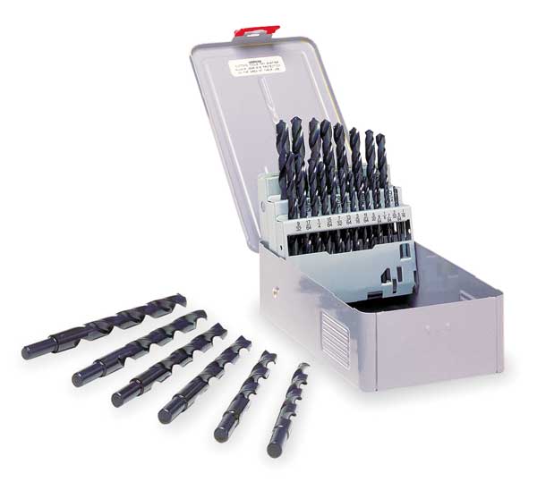 29PC 3/8 Reduced Shank General Purpose Jobber Dril Set Cle-Line 1900 Steam Oxide HSS 1/16-1/2x1/64
