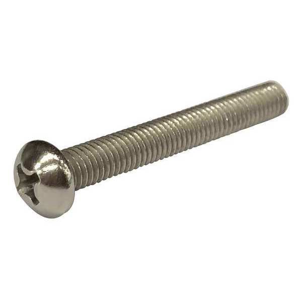 #10-32 x 3/4 in Phillips Round Machine Screw, Plain 18-8 Stainless Steel, 100 PK