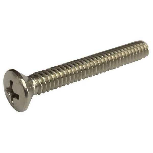 #10-32 x 2 in Phillips Oval Machine Screw, Plain 18-8 Stainless Steel, 100 PK