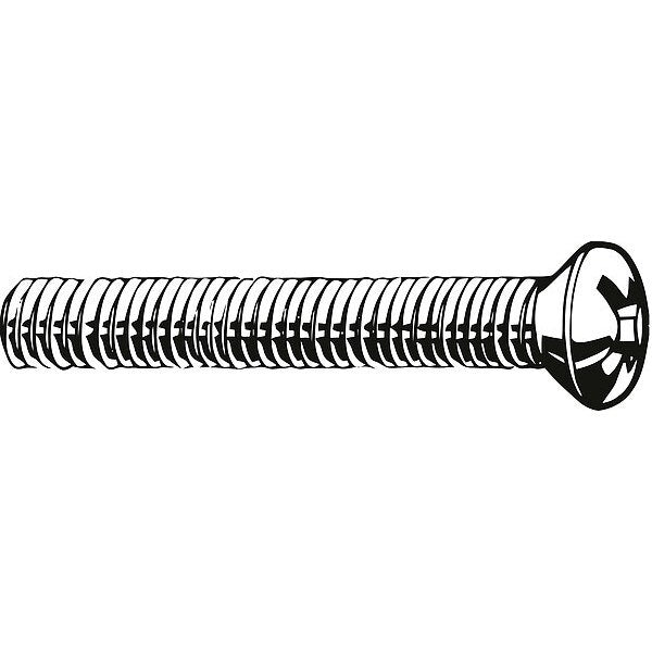 #8-32 x 2 in Phillips Oval Machine Screw, Plain 18-8 Stainless Steel, 100 PK