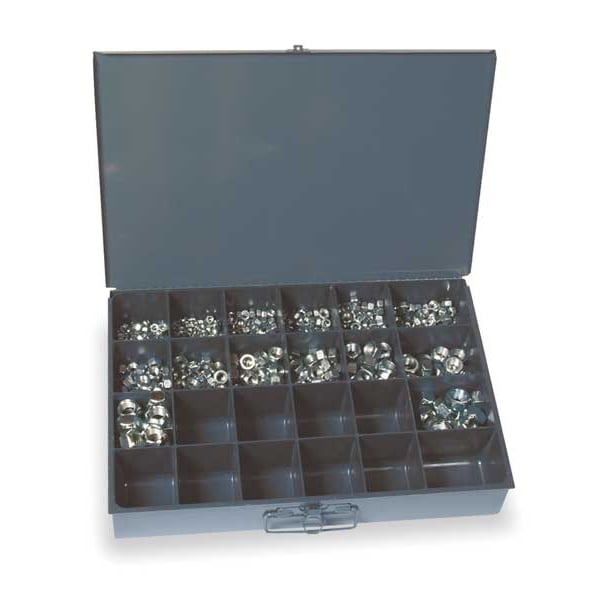 Plain Finish 18-8 Stainless Steel Keps w/ External Tooth Washer Hex Lock Nut Assortment, 145 pcs.