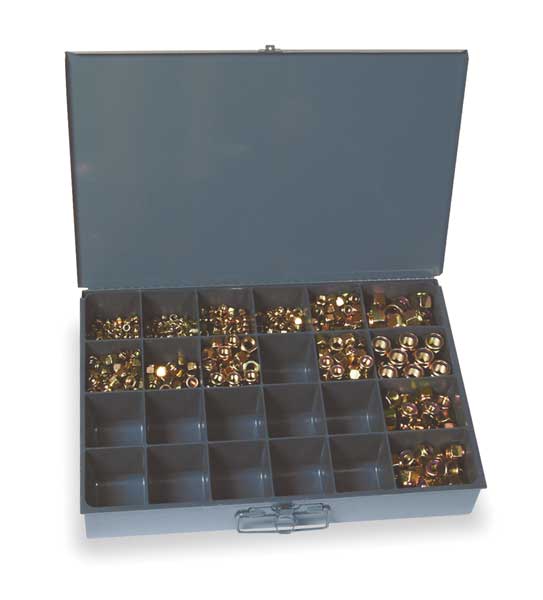 Grade 8 Yellow Zinc Finish Steel Nylon Insert Hex Locknut Assortment, 890 pc.