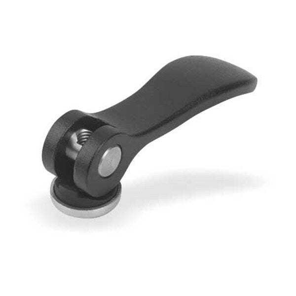 Cam Lever Size: 1 D=10-32, A=70, 4, B=21, 5, Aluminum Black Powder-Coated, Comp: Steel