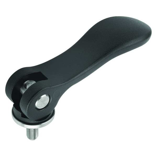 Cam Lever Size: 1 M06X40, A=70, 4, B=21, 5, Aluminum Black Powder-Coated, Comp: Steel