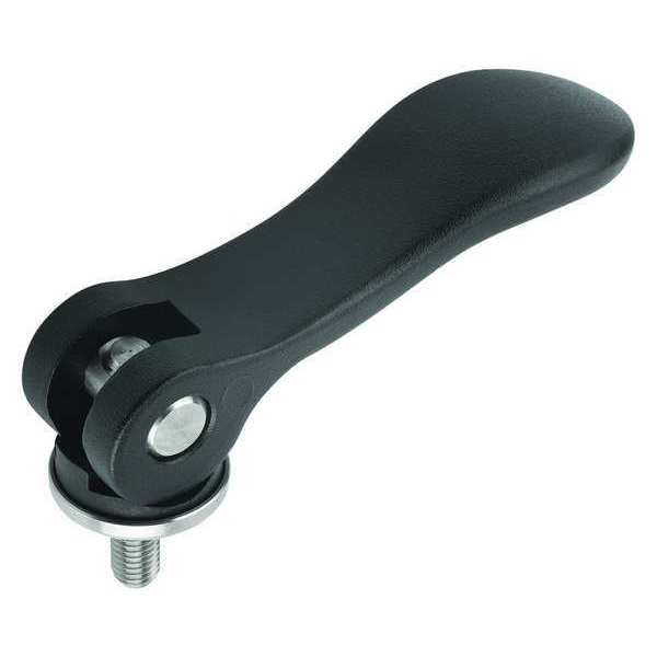 Cam Lever Size: 2 3/8-16X25, A=96, B=33, 3, Aluminum Black Powder-Coated, Comp: Steel