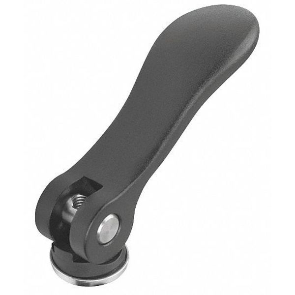 Cam Lever Size: 1 D=M06, A=70, 4, B=21, 5, Aluminum Black Powder-Coated, Comp: Steel