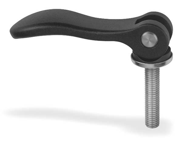Cam Lever Size: 1 M05X20, A=70, 4, B=21, 5, Aluminum Black Powder-Coated, Comp: Steel