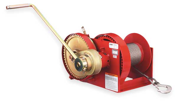 Hand Winch, Spur Gear, w/Brake, 4000 lb.