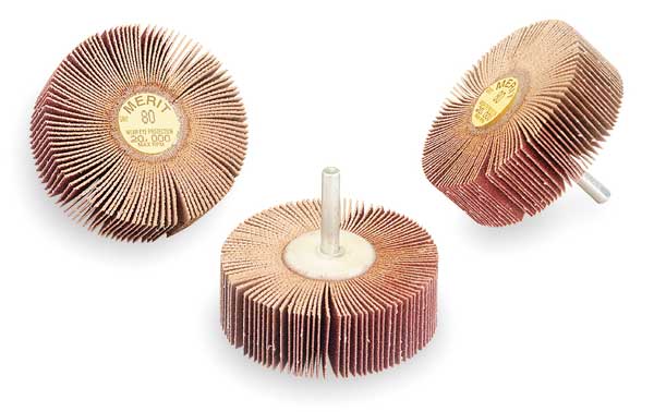 Flap Wheel, AO, 3x1x1/4 In Shank, 80G