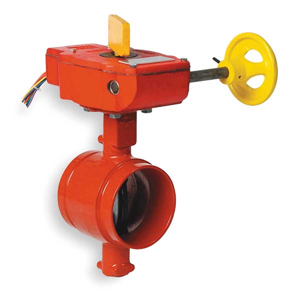 Butterfly Valve, Grooved, 6 In, Iron