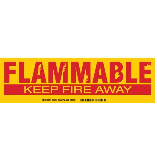 Label, 3 1/2 in H, 12 in W, Polyester, Vertical Rectangle, English, 60294