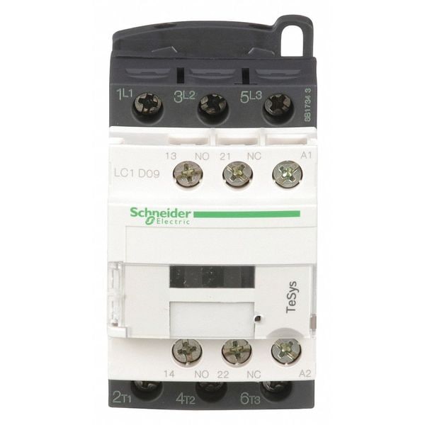 IEC Magnetic Contactor, 3 Poles, 24 V AC, 9 A, Reversing: No