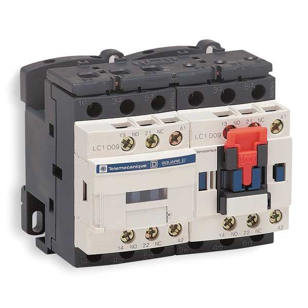 IEC Magnetic Contactor, 3 Poles, 120 V AC, 25 A, Reversing: Yes