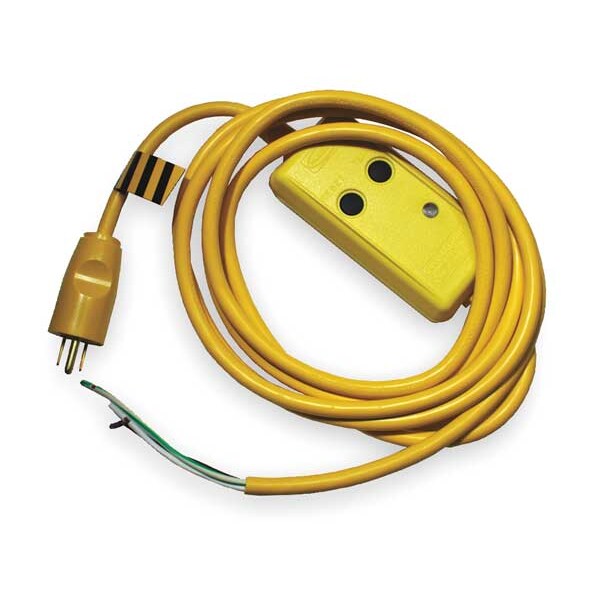 Line Cord GFCI, 15 ft., Ylw, 15A, 5-15P, 120V