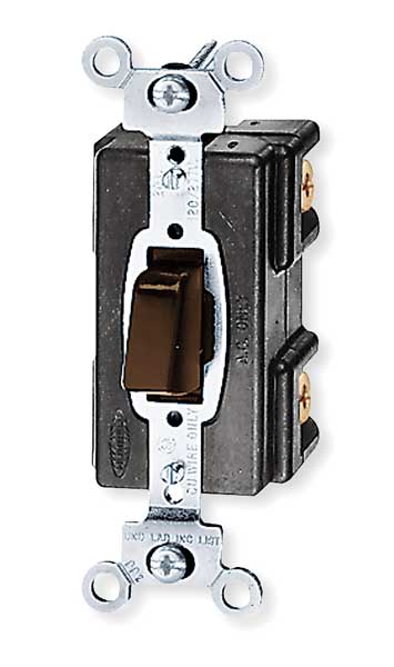 Wall Switch, 3-Way, Side, 120/277V, 20A, Brn