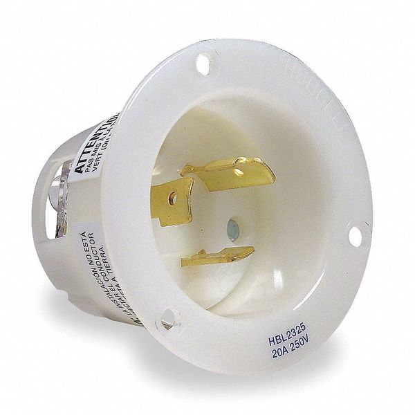 20A Flanged Twist-Lock Inlet 2P 3W 250VAC L6-20P WT