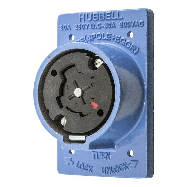 30/20A Locking Receptacle 4P 5W 600VAC/250VDC