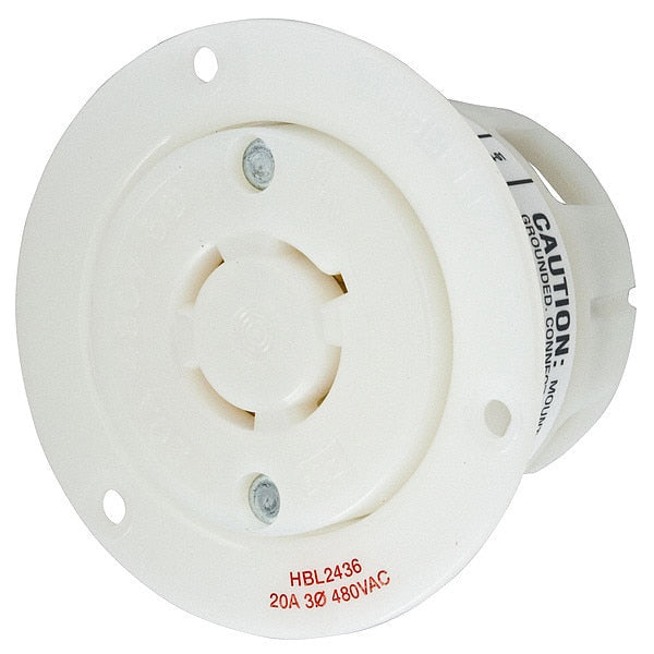 20A Flanged Twist-Lock Receptacle 3P 4W 480VAC