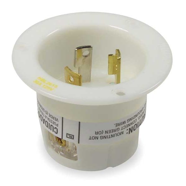 30A Flanged Twist-Lock Inlet 2P 3W 125VAC L5-30P WT